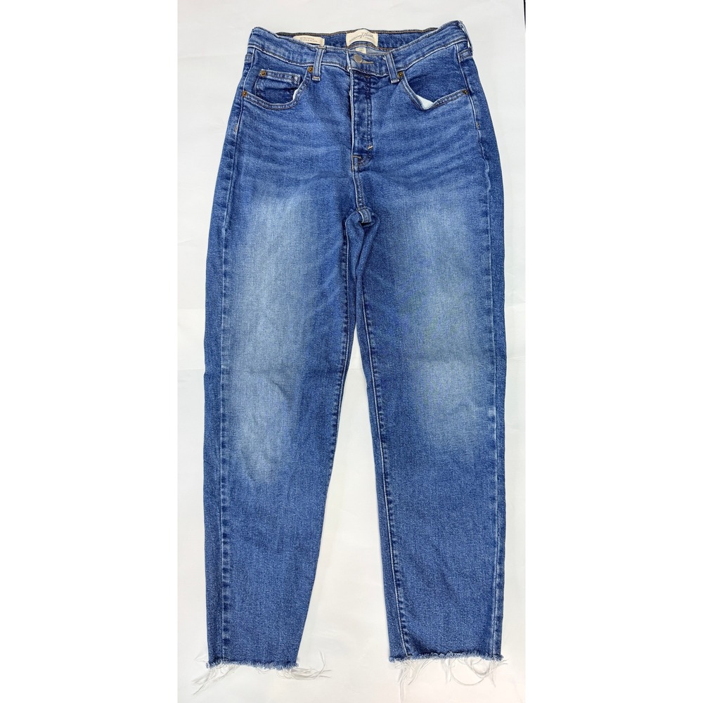 Universal Thread Womens Mid Rise 90s Slim Jeans Blue Button Fly Raw Hem 10R